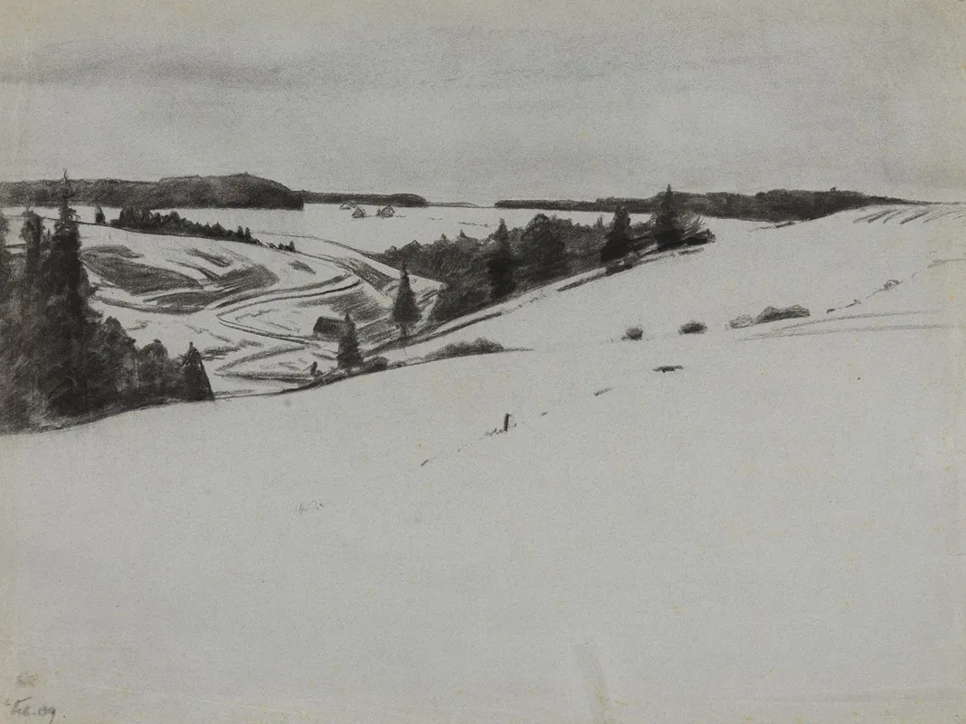 Schneelandschaft Bei Konigsfeld by Gustav Kampmann - Canvas Print