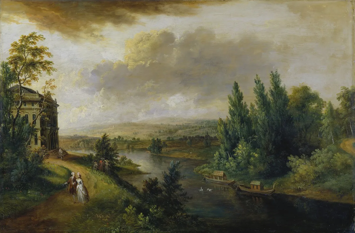 Schonbusch Castle Near Aschaffenburg by Christian Georg Schütz the elder - Canvas Print