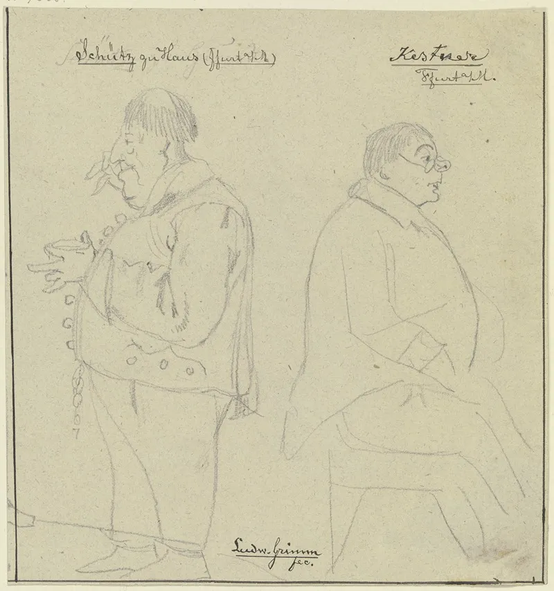 Schutz And Kestner by Ludwig Emil Grimm - Canvas Print