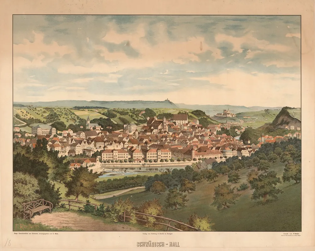 Schwabisch Hall by Friedrich Ronfort - Canvas Print
