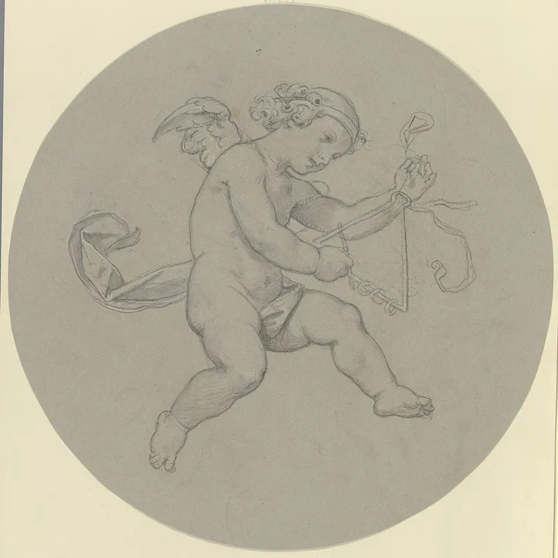 Schwebender Putto Mit Triangel