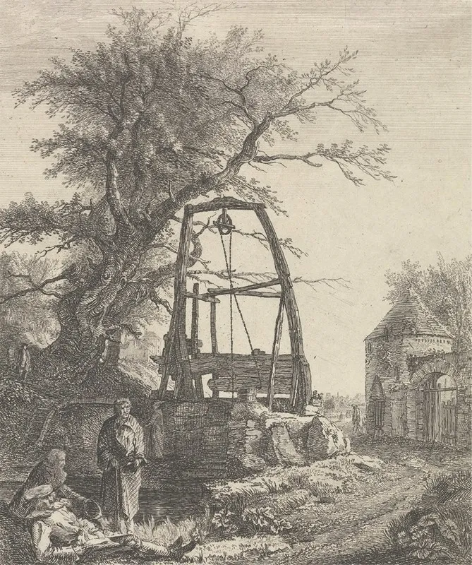 Scottish Beggars Resting Near A Well