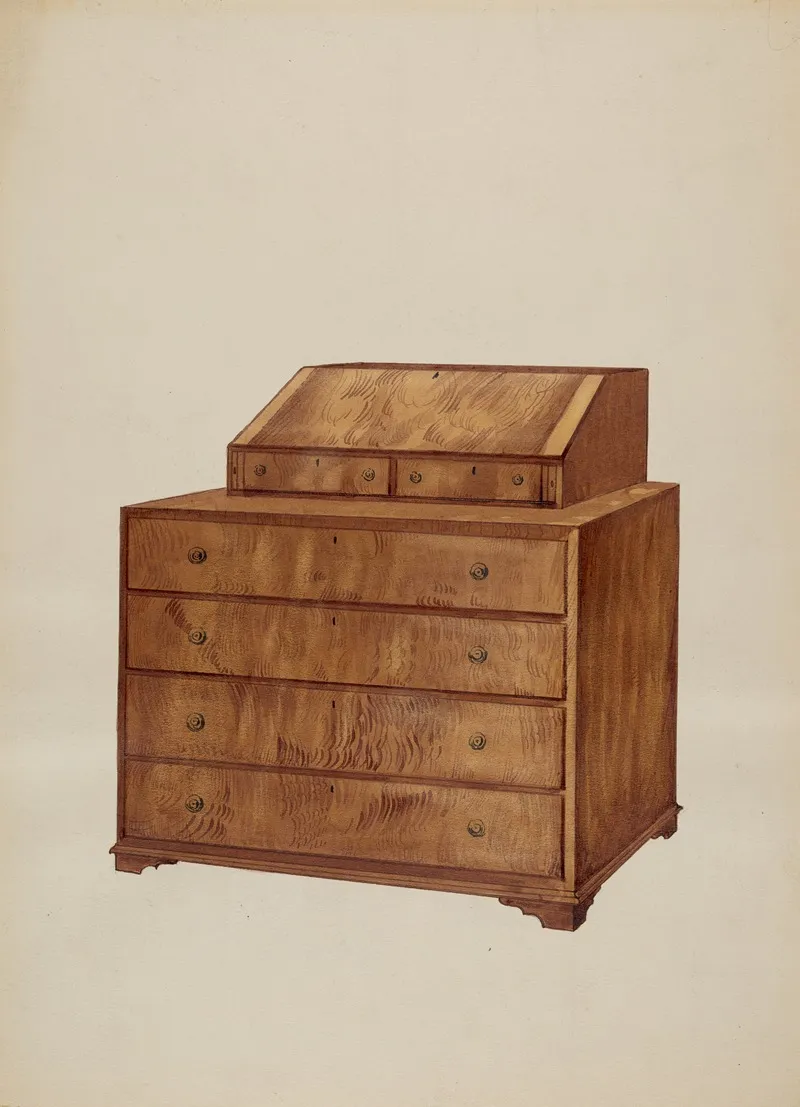 Scrutoir Or Butlers Desk 2 by Fred Weiss - Canvas Print