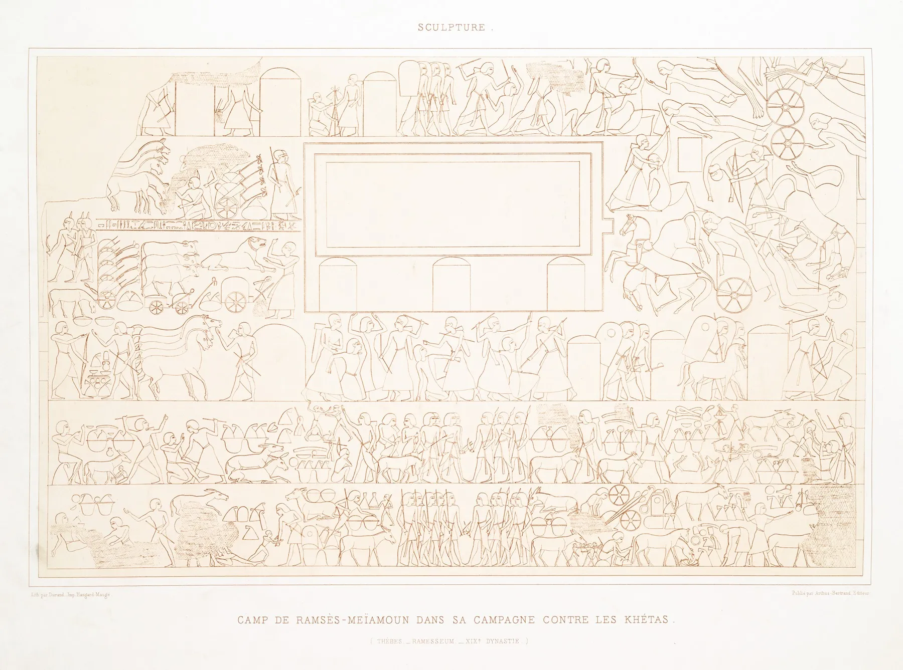 Sculpture Camp De Ramses Meiamoun Dans Sa Campagne Contre Les Khetas Thebes Ramesseum Xixe Dynastie