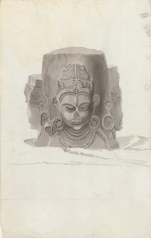 Sculpture Depicting Three Heads by Samuel Davis - Canvas Print