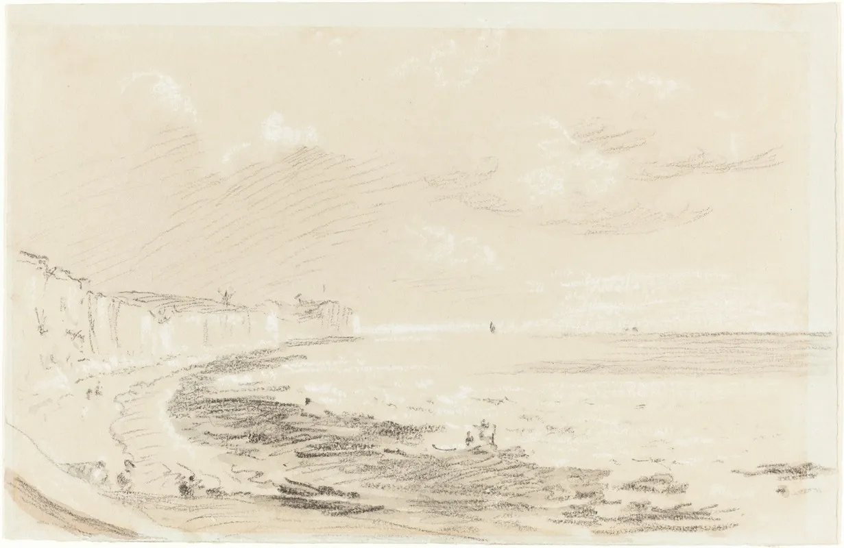 Sea Coast Scene by British 19th Century - Canvas Print