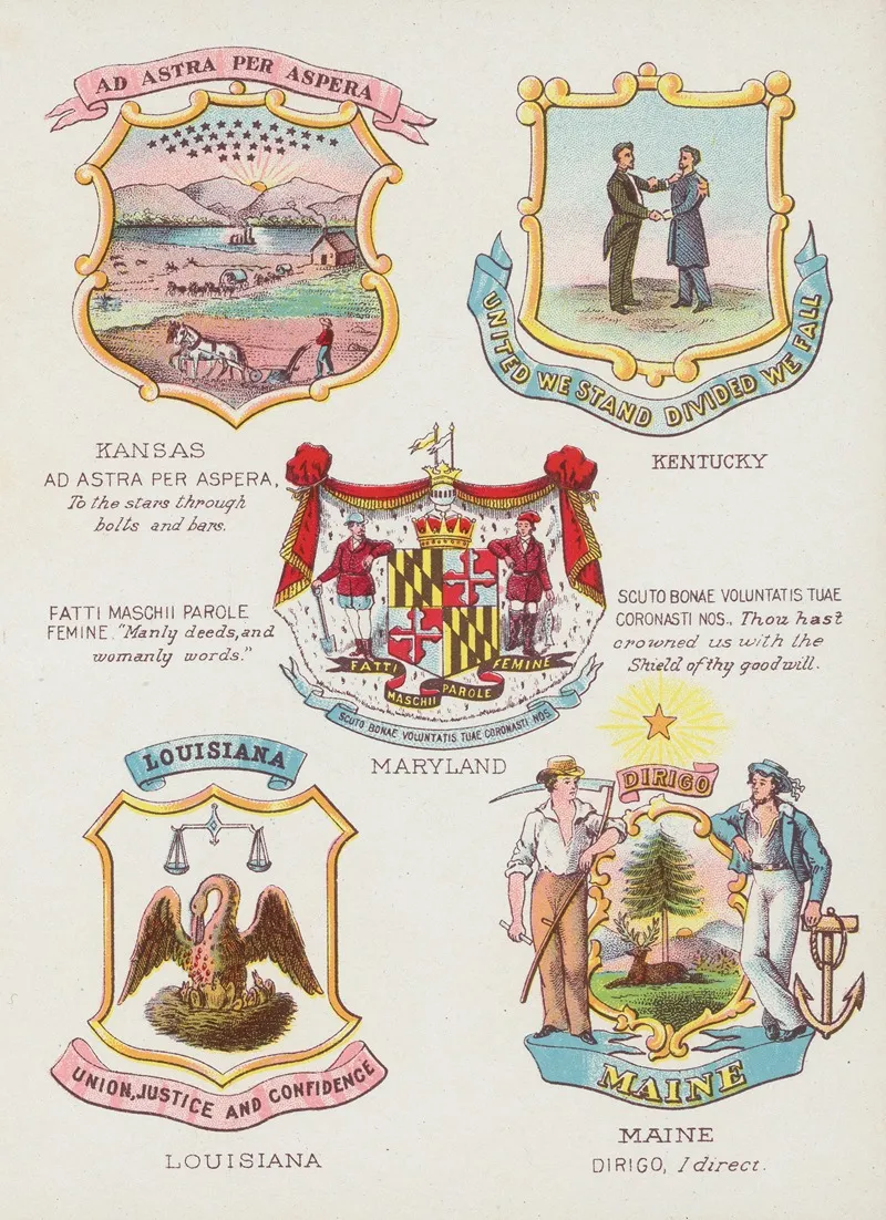 Seals And Coats Of Arms Of America Pl 06 by Chase &amp; Sanborn - Canvas Print