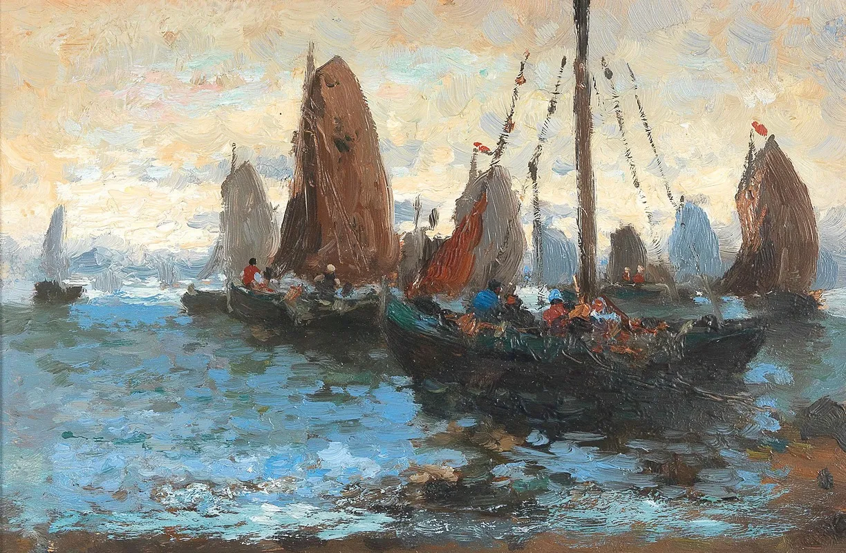 Seascape With Many Sailing Boats