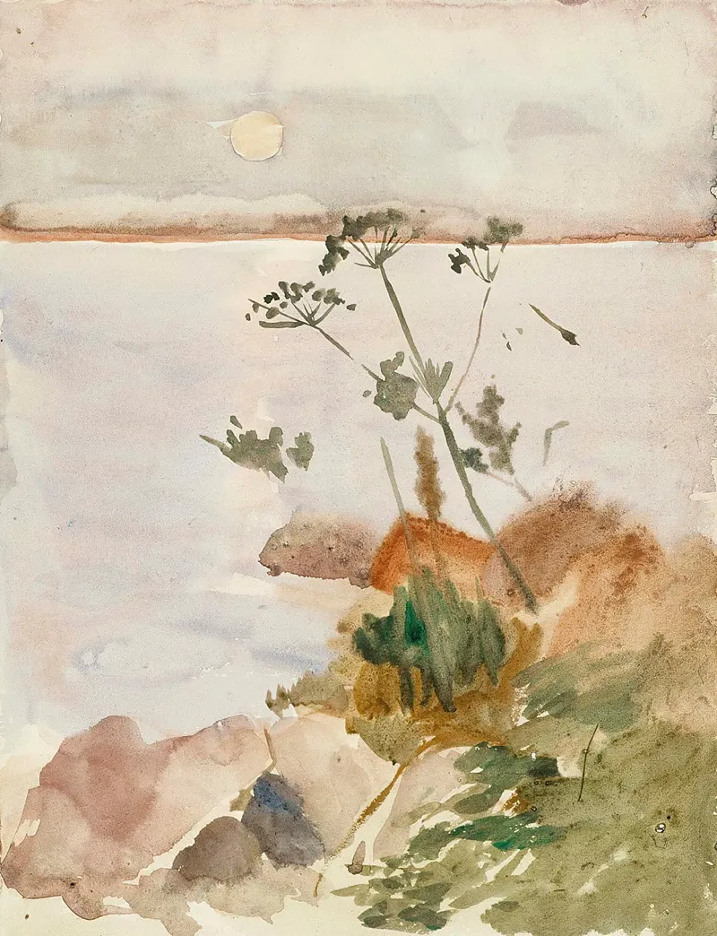 Seashore In The Moonlight by Albert Edelfelt - Canvas Print