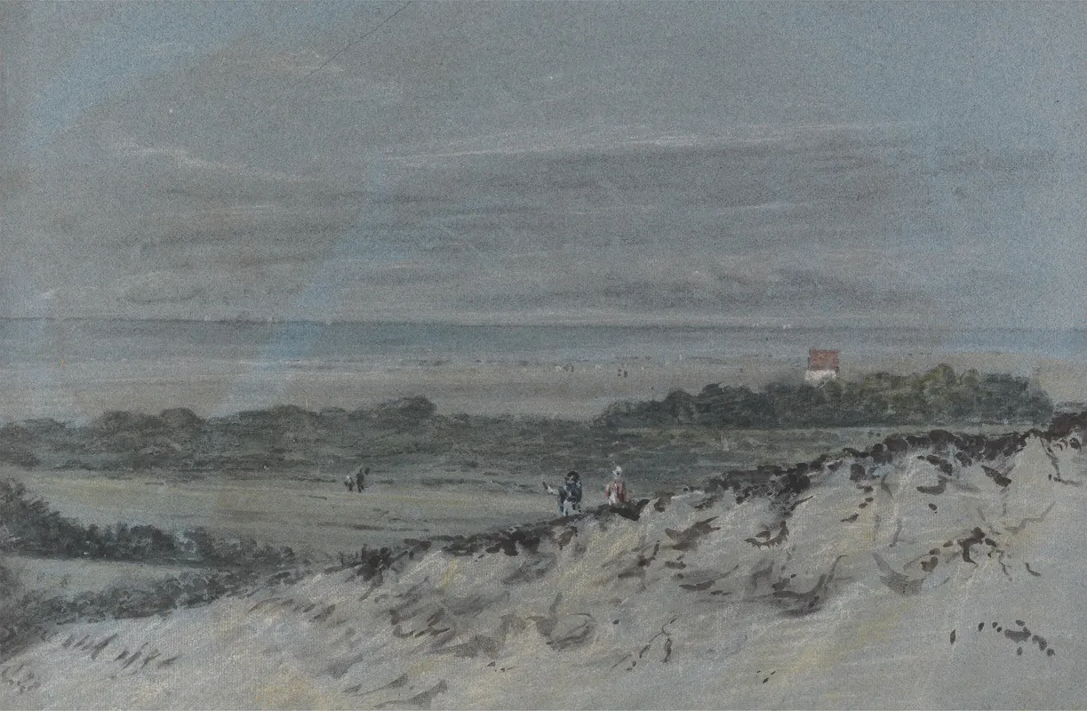 Seashore With Sand Dunes by Dr. Thomas Monro - Canvas Print