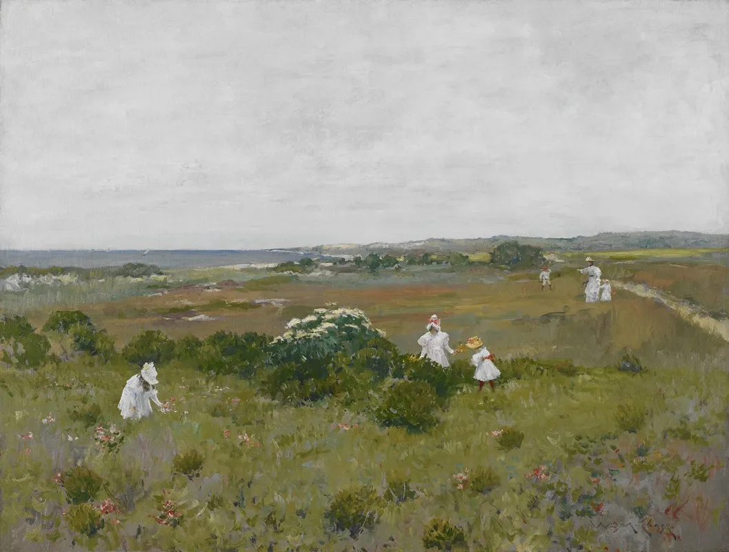 Seaside Flowers by William Merritt Chase - Canvas Print
