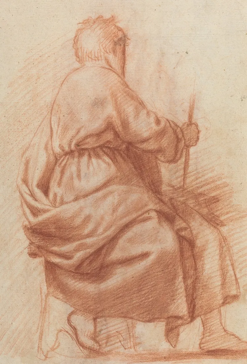 Seated Draped Man Verso by Jacopo da Empoli - Canvas Print