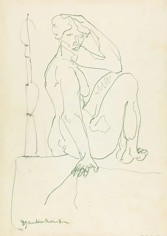 Seated Female Figure 3 by Henri Gaudier-Brzeska - Canvas Print