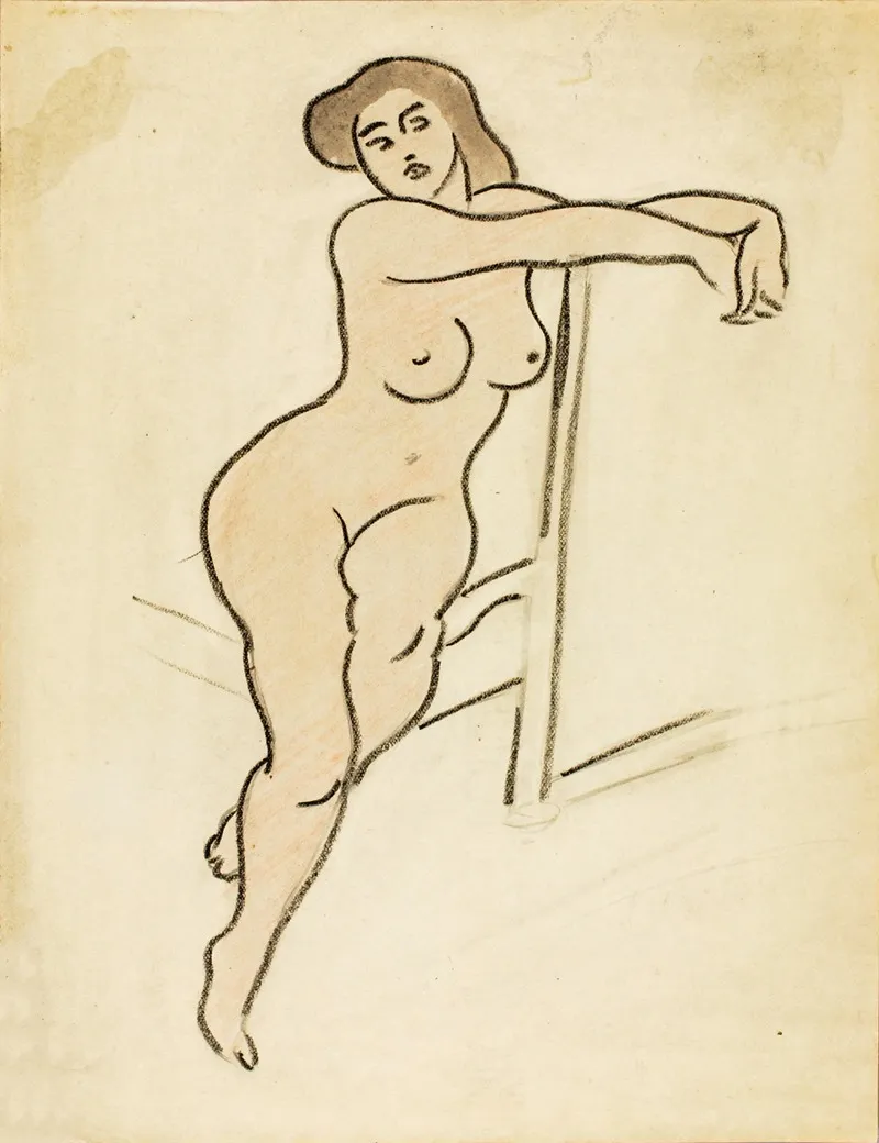 Seated Female Nude 37 by Carl Newman - Canvas Print