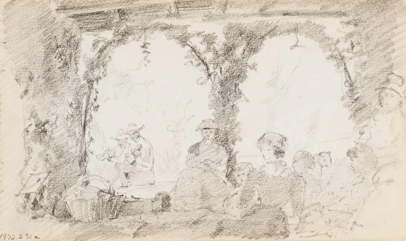 Seated Figures And Musicians by Howard Russell Butler - Canvas Print