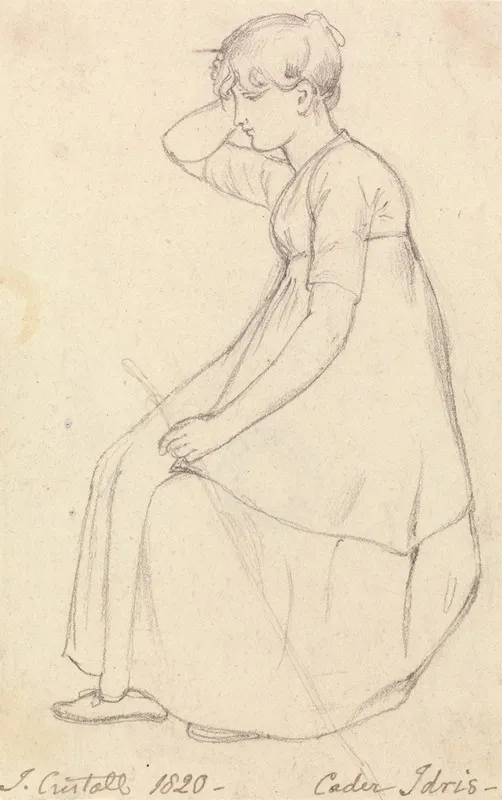Seated Girl Holding A Stick