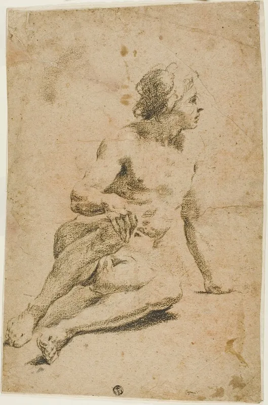 Seated Male Nude 16 by Carlo Cignani - Canvas Print