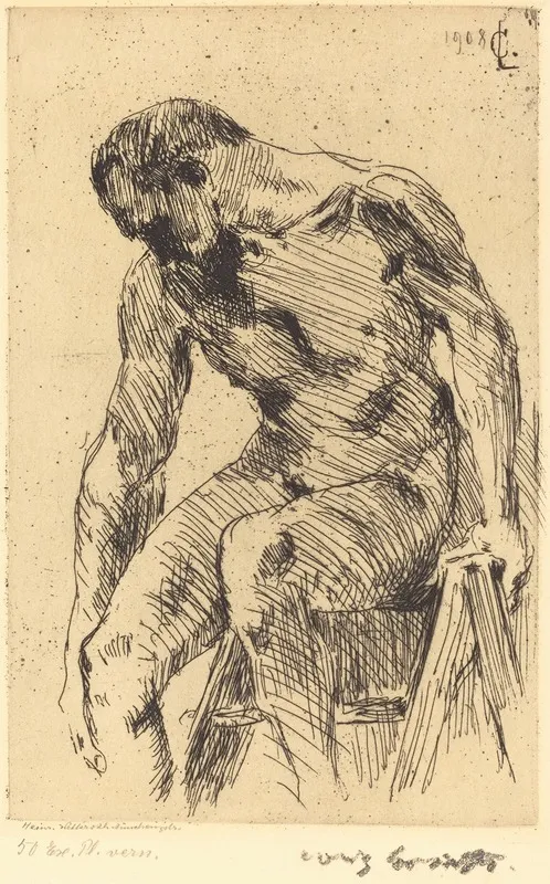 Seated Male Nude Sitzender Mannlicher Akt