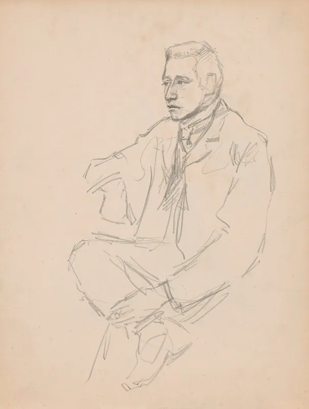 Seated Man 11 by Jules Schmalzigaug - Canvas Print