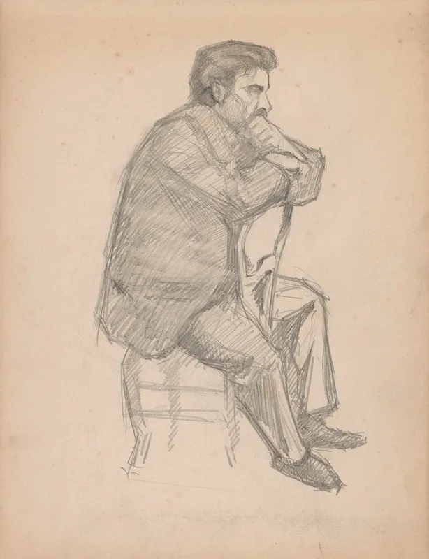 Seated Man 12 by Jules Schmalzigaug - Canvas Print