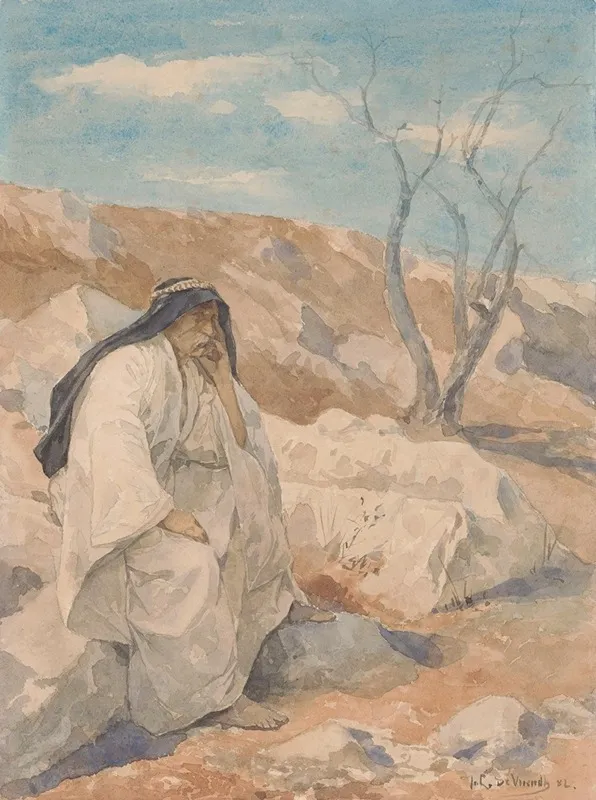Seated Man In The Desert