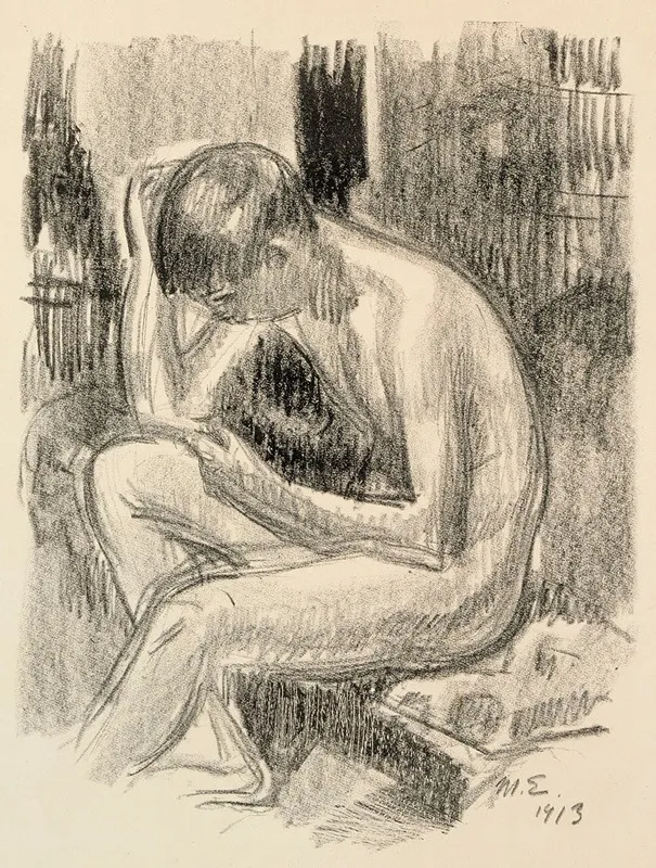 Seated Nude 12 by Magnus Enckell - Canvas Print