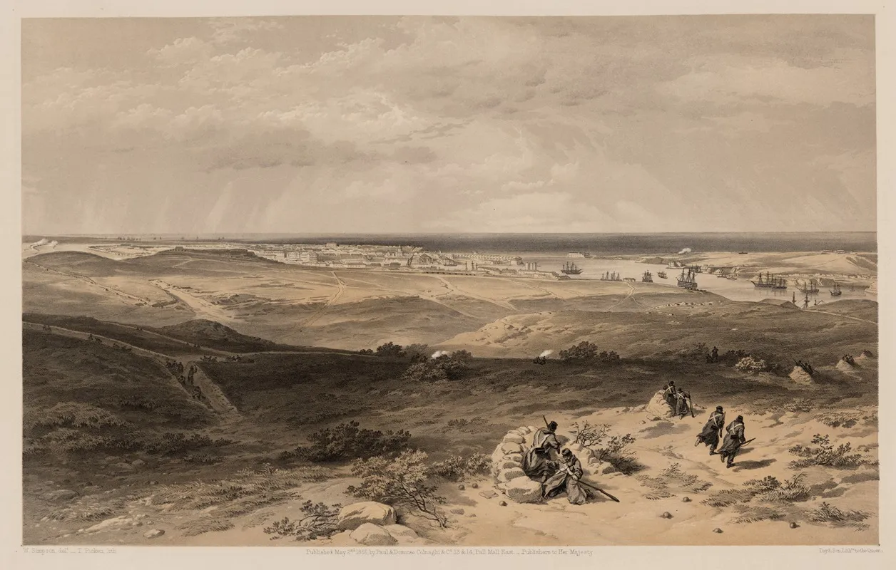 Sebastopol From The East Or Extreme Right Of English Attack by William Simpson - Canvas Print