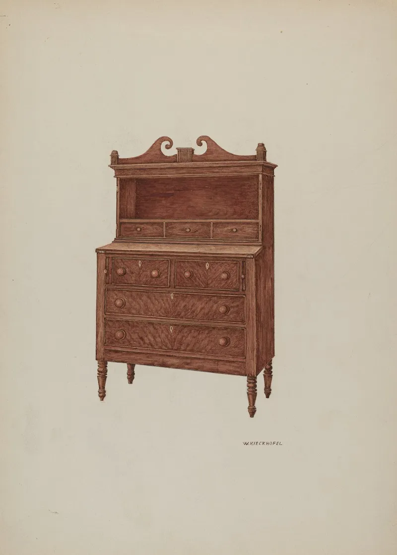 Secretary Cabinet by William Kieckhofel - Canvas Print