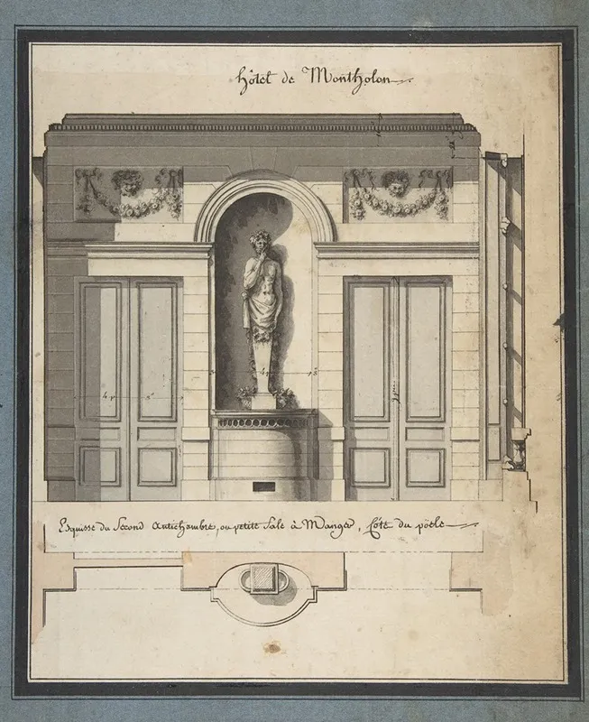 Section And Plan Of The Small Dining Room Of The Hotel De Montholon