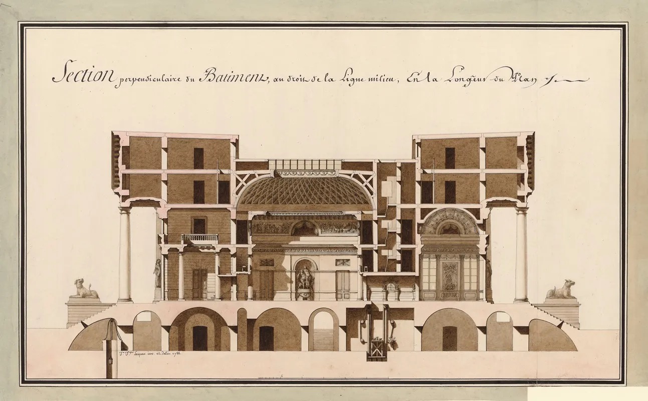 Section Perpendiculaire Du Batiment Au Droit De La Ligne Milieu