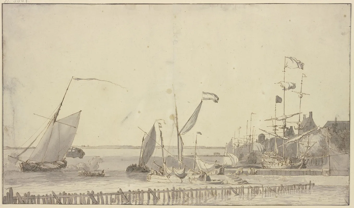 Seehafen Vorne Queruber Ein Holzgitter