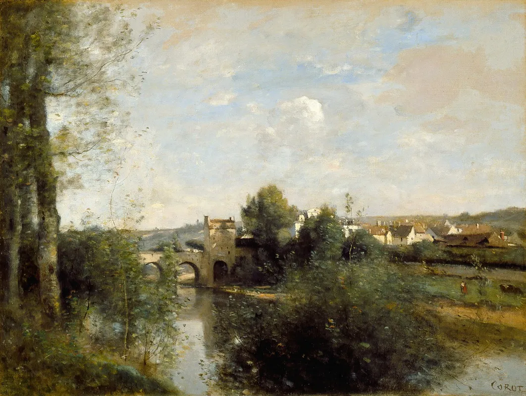 Seine And Old Bridge At Limay