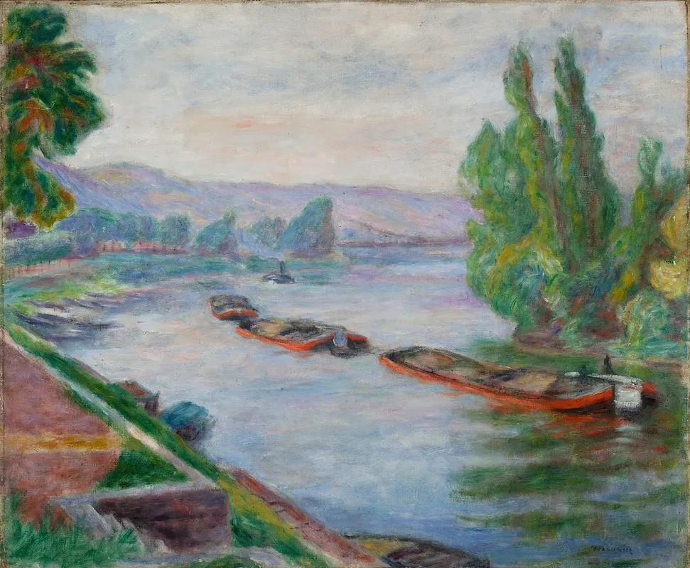 Seine In Les Andelys by Józef Pankiewicz - Canvas Print
