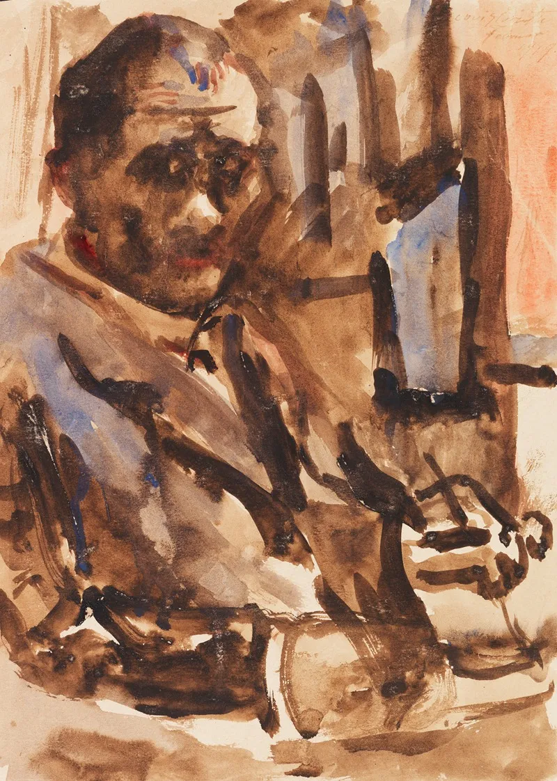 Selbstbildnis 41 by Lovis Corinth - Canvas Print