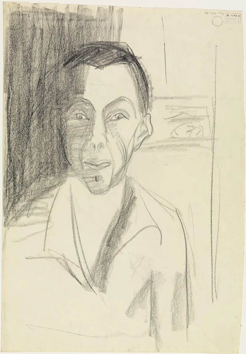 Selbstbildnis 68 by Ernst Ludwig Kirchner - Canvas Print