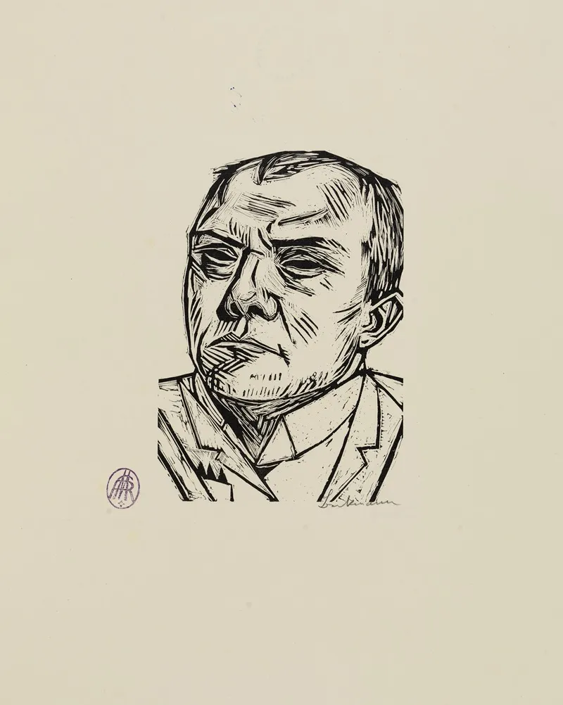 Selbstbildnis 76 by Max Beckmann - Canvas Print