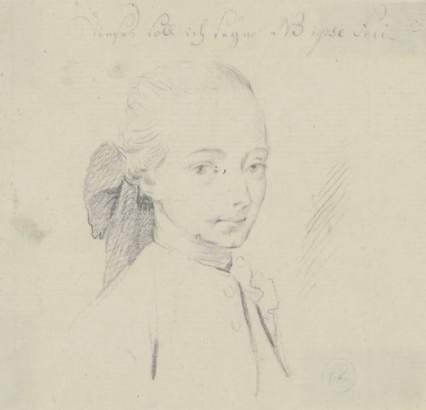 Selbstbildnis Brustbild Im Dreiviertel Profil Nach Rechts by Gottlieb Welté - Canvas Print