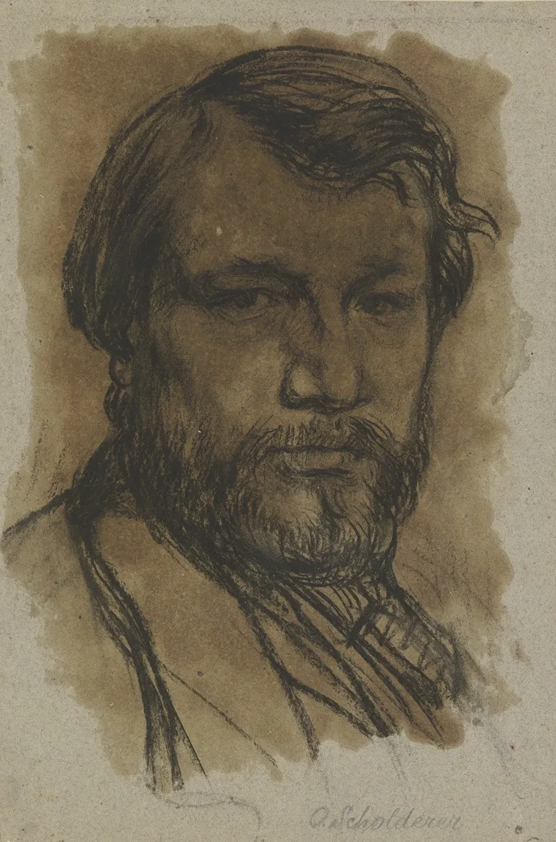 Selbstbildnis Des Kunstlers 4 by Otto Scholderer - Canvas Print