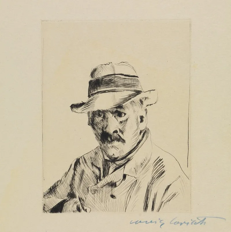 Selbstbildnis Im Strohhut by Lovis Corinth - Canvas Print