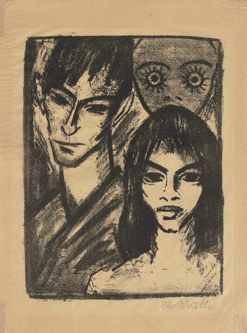 Selbstbildnis Mit Modell Und Maske