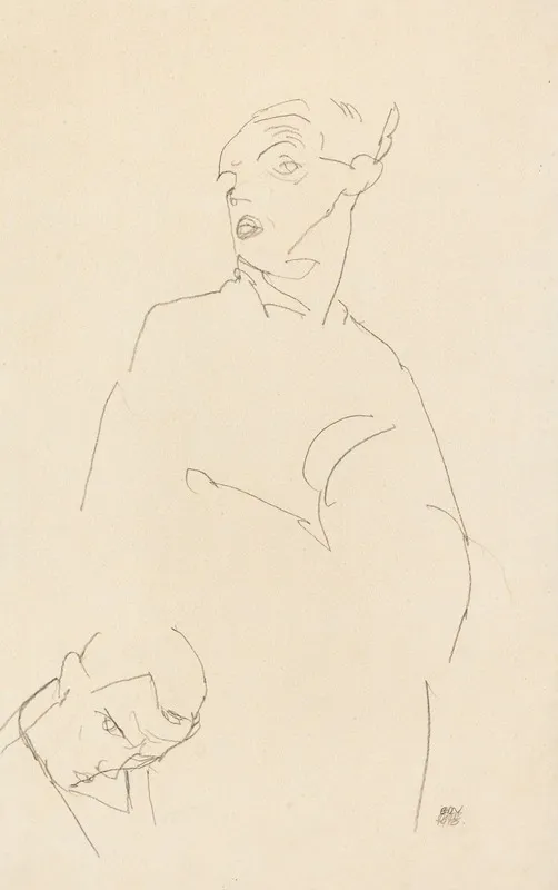 Selbstportrat 25 by Egon Schiele - Canvas Print