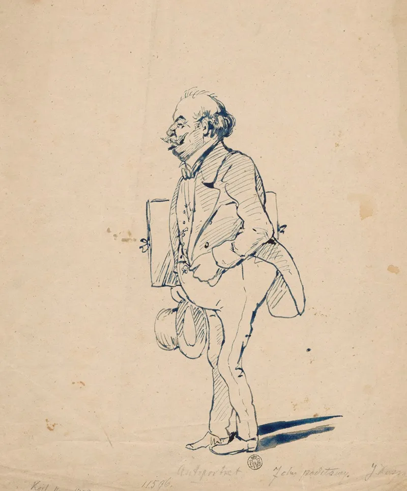 Self Caricature by Juliusz Kossak - Canvas Print