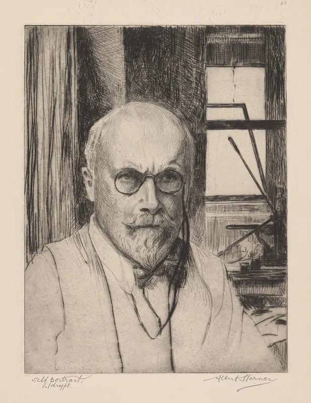 Self Portrait 386 by Albert Sterner - Canvas Print