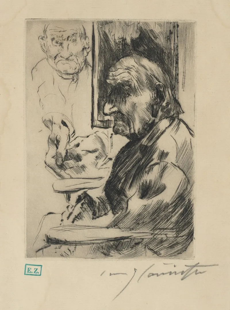 Self Portrait 698 by Lovis Corinth - Canvas Print