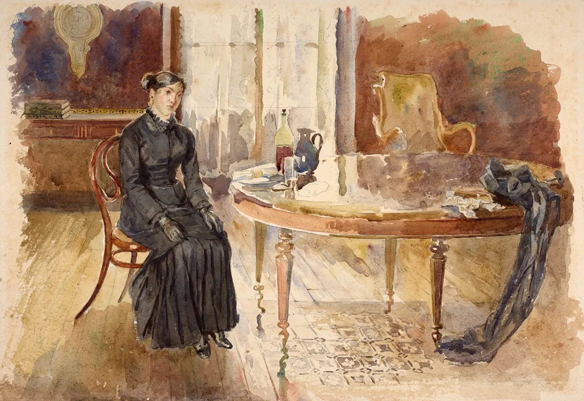 Self Portrait 794 by Marie Bracquemond - Canvas Print