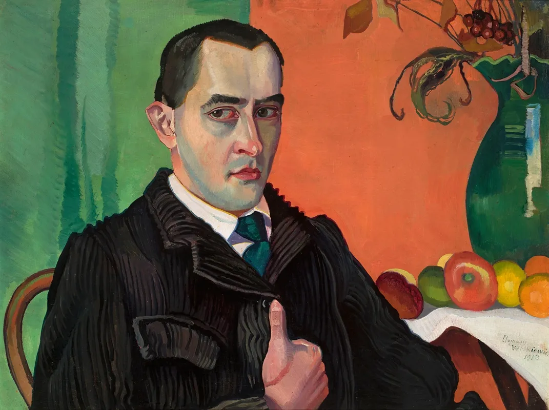 Self Portrait 824 by Stanisław Ignacy Witkiewicz - Canvas Print