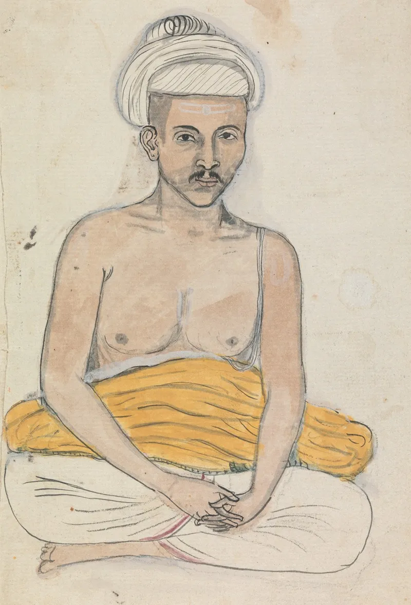 Self Portrait Of Gangaram As A Devotee by Gangaram Chintaman Tambat - Canvas Print