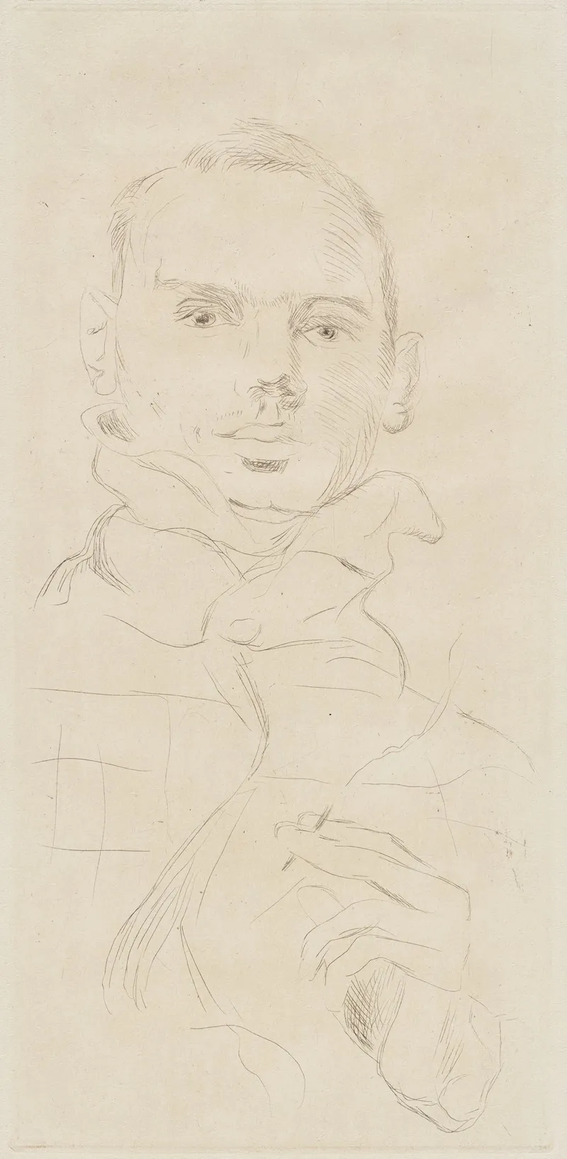 Self Portrait With A Cigarette by Rudolf Grossmann - Canvas Print