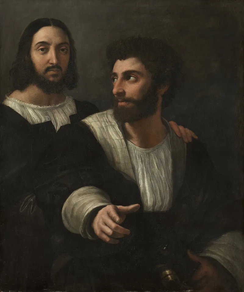 Self Portrait With A Friend by Raphael - Canvas Print