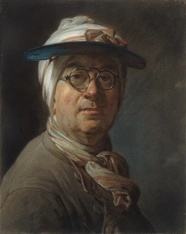 Self Portrait With A Visor by Jean Siméon Chardin - Canvas Print